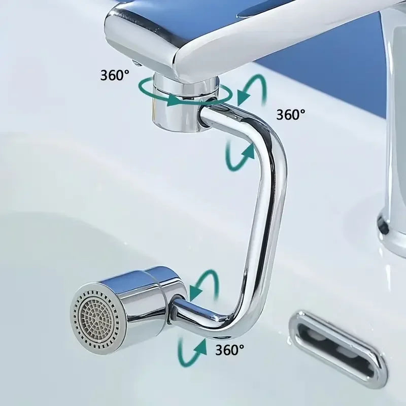 Rotating Splash-Proof Kitchen Faucet Extender | Dual Water Flow Tap Adapter - ZILVUS
