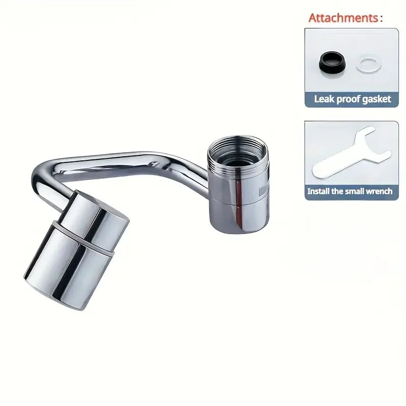 Rotating Splash-Proof Kitchen Faucet Extender | Dual Water Flow Tap Adapter - ZILVUS