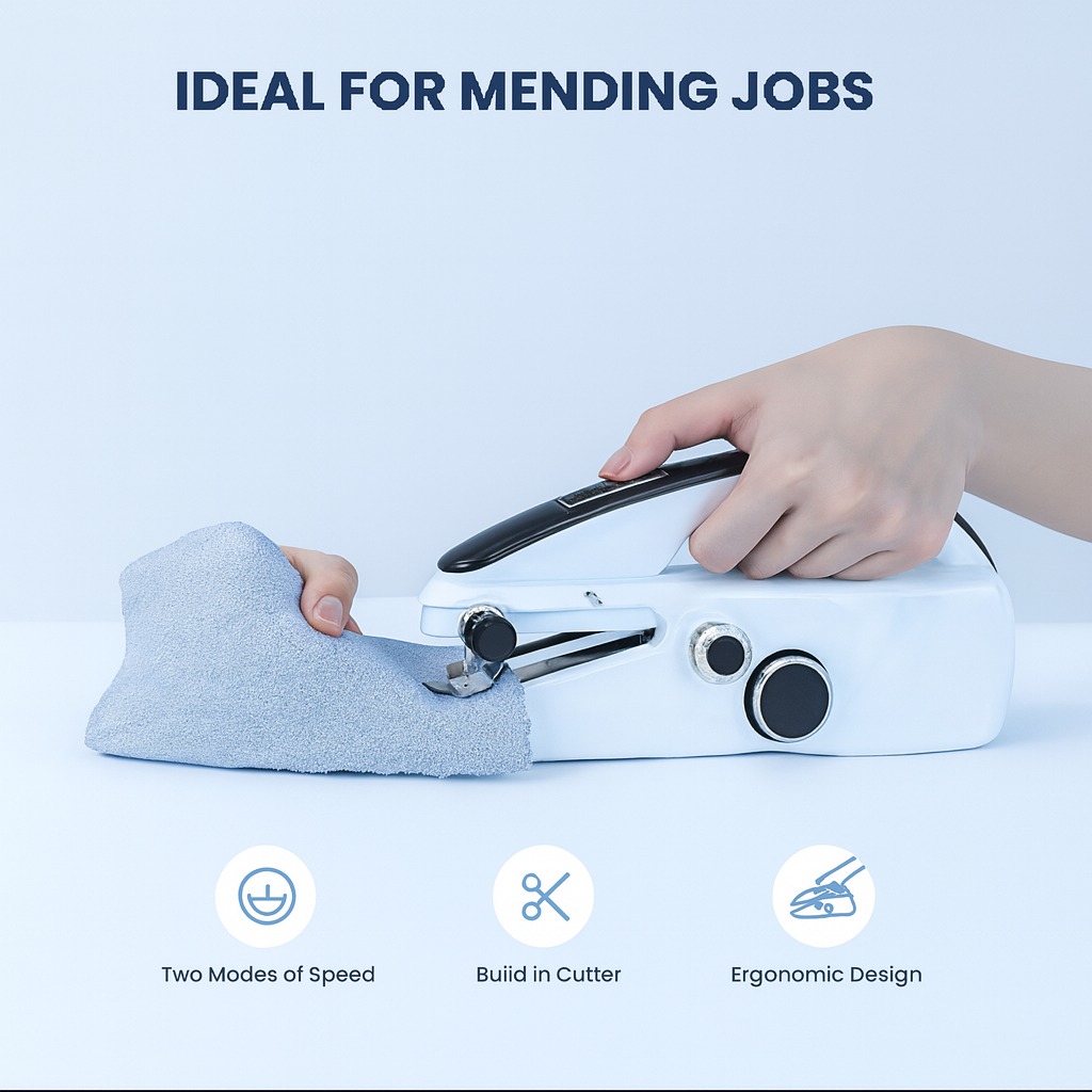 Mini Electric Handheld Sewing Machine 2-Speed Stitcher - ZILVUS