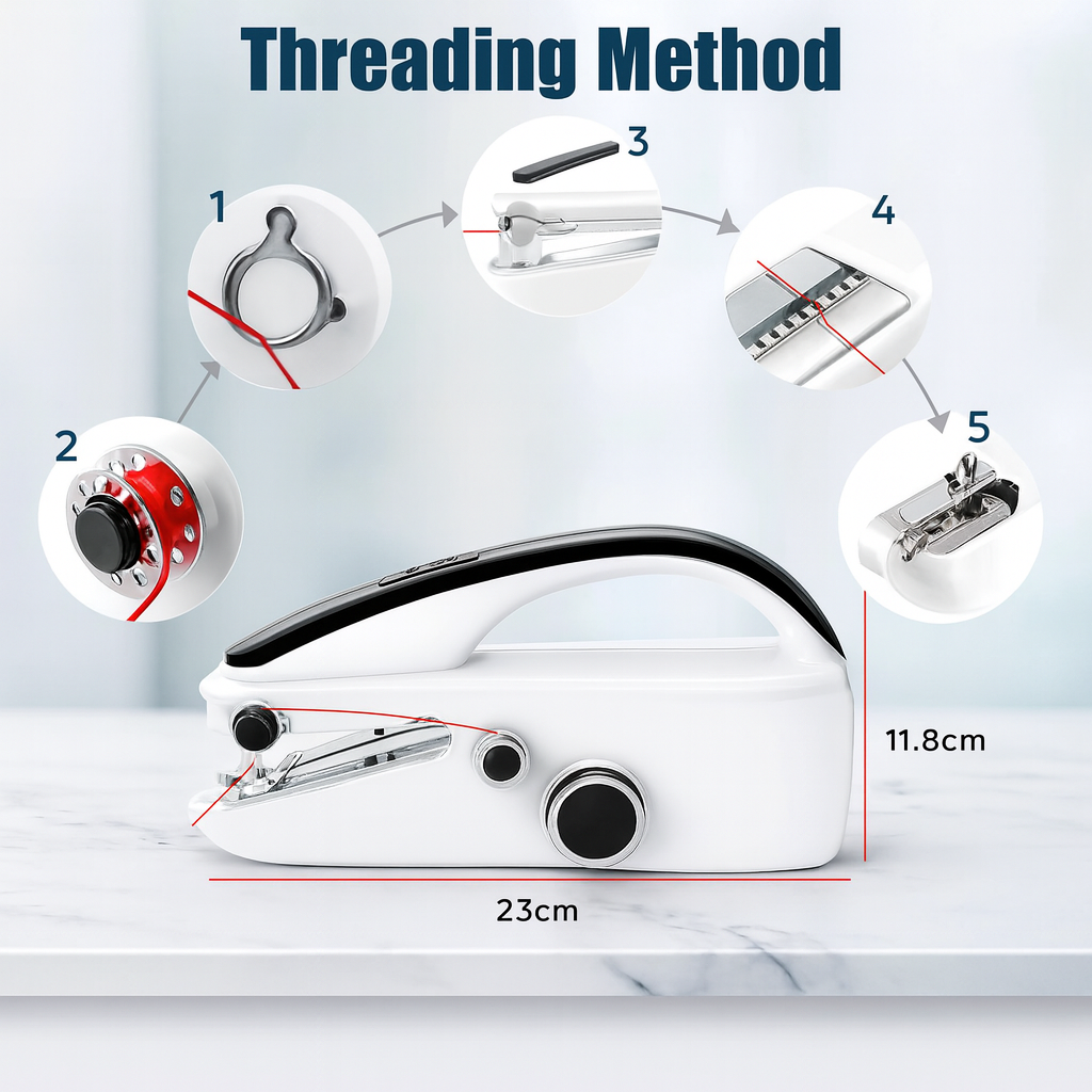 Mini Electric Handheld Sewing Machine 2-Speed Stitcher - ZILVUS