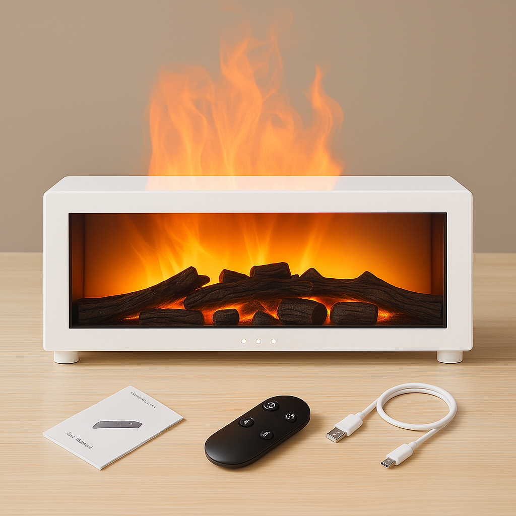 Flame Aroma Humidifier – Essential Oil Diffuser with RGB Light - ZILVUS