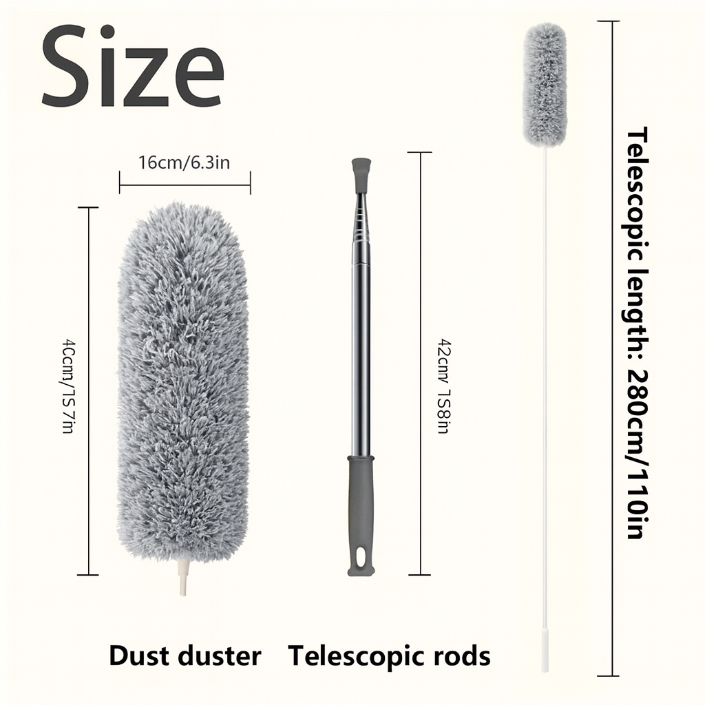 Extra-Long Retractable Duster with Bendable Washable Head