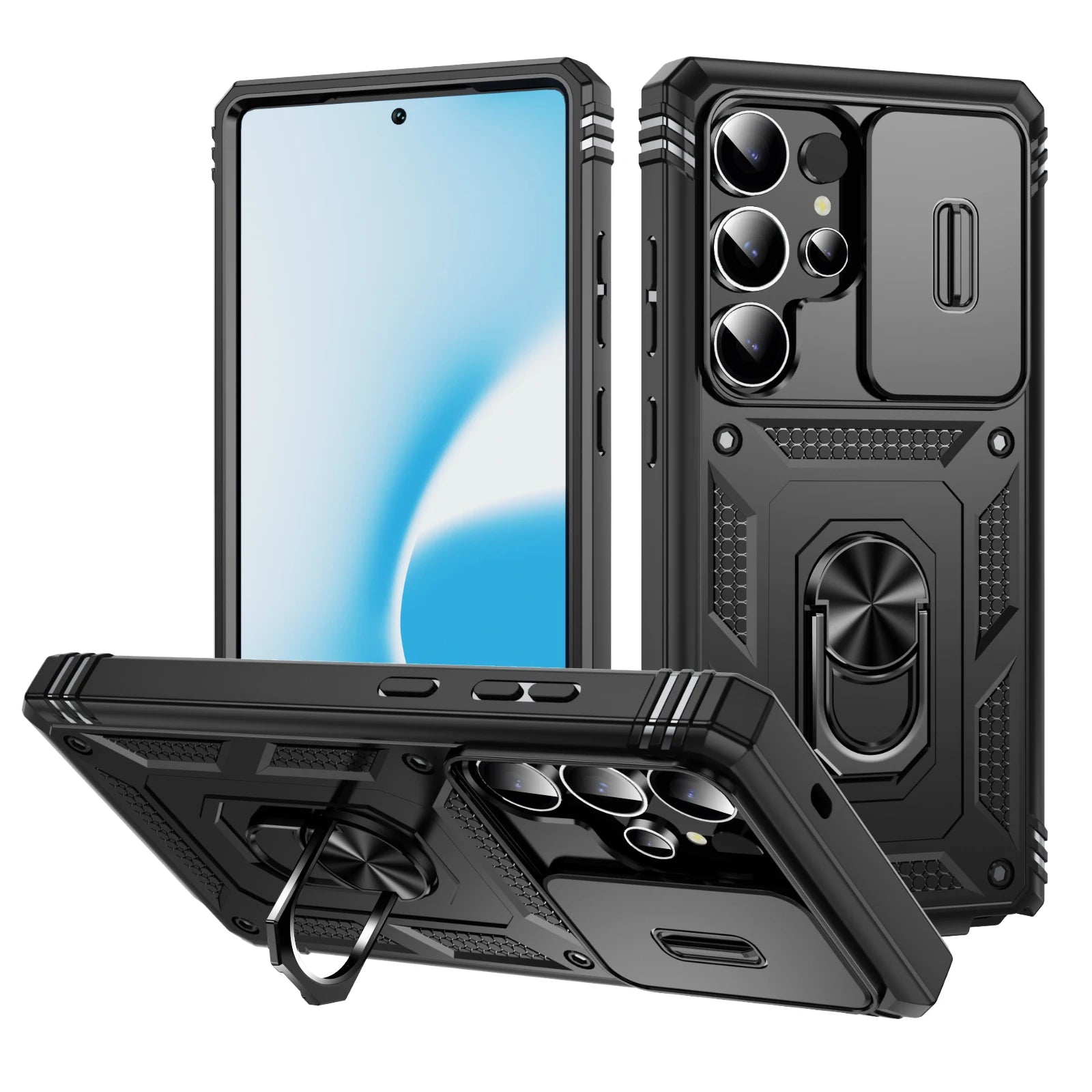 Magnetic Phone Case Samsung S-23,S-24,S-25 Series Shockproof Dual-Layer Cover with Kickstand & Holder - ZILVUS