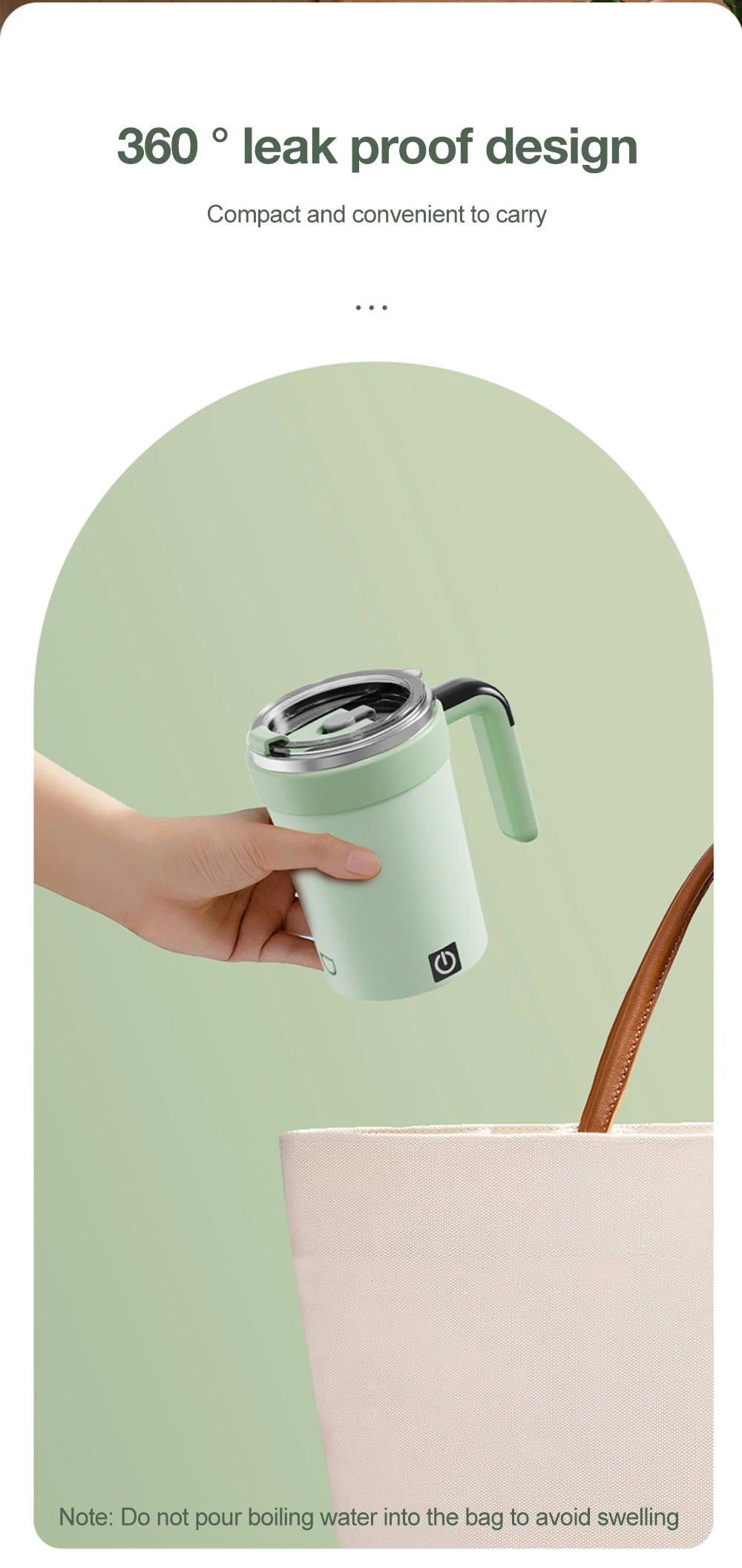 Automatic Self-Stirring Mug with LED Display – 380ml USB Cup - ZILVUS