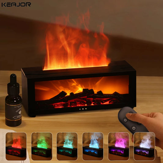Flame Aroma Humidifier – Essential Oil Diffuser with RGB Light - ZILVUS