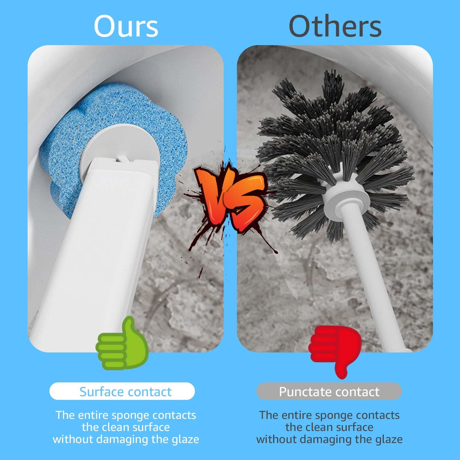 Disposable Toilet Brush Set with Holder & Replaceable Heads - ZILVUS