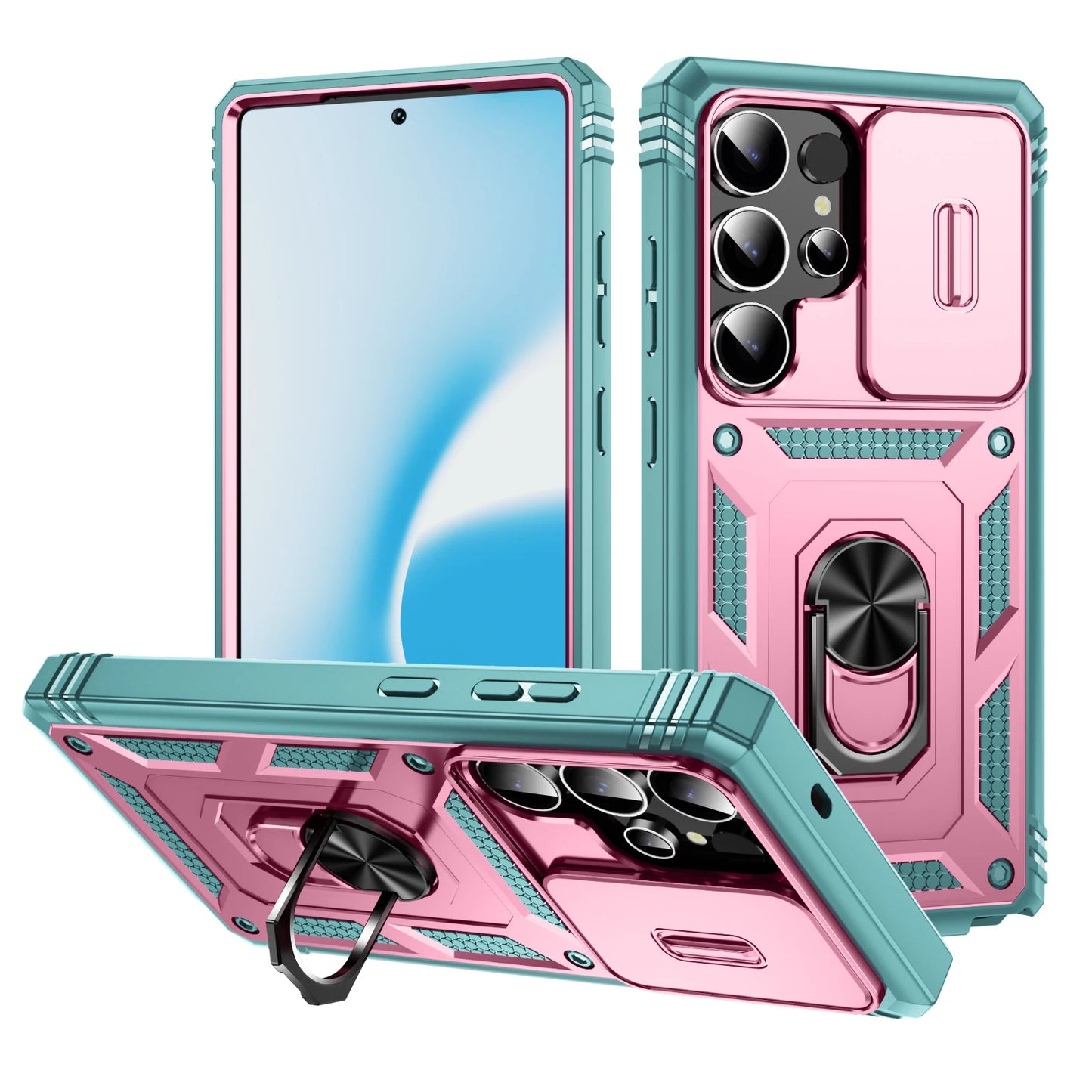 Magnetic Phone Case Samsung S-23,S-24,S-25 Series Shockproof Dual-Layer Cover with Kickstand & Holder - ZILVUS