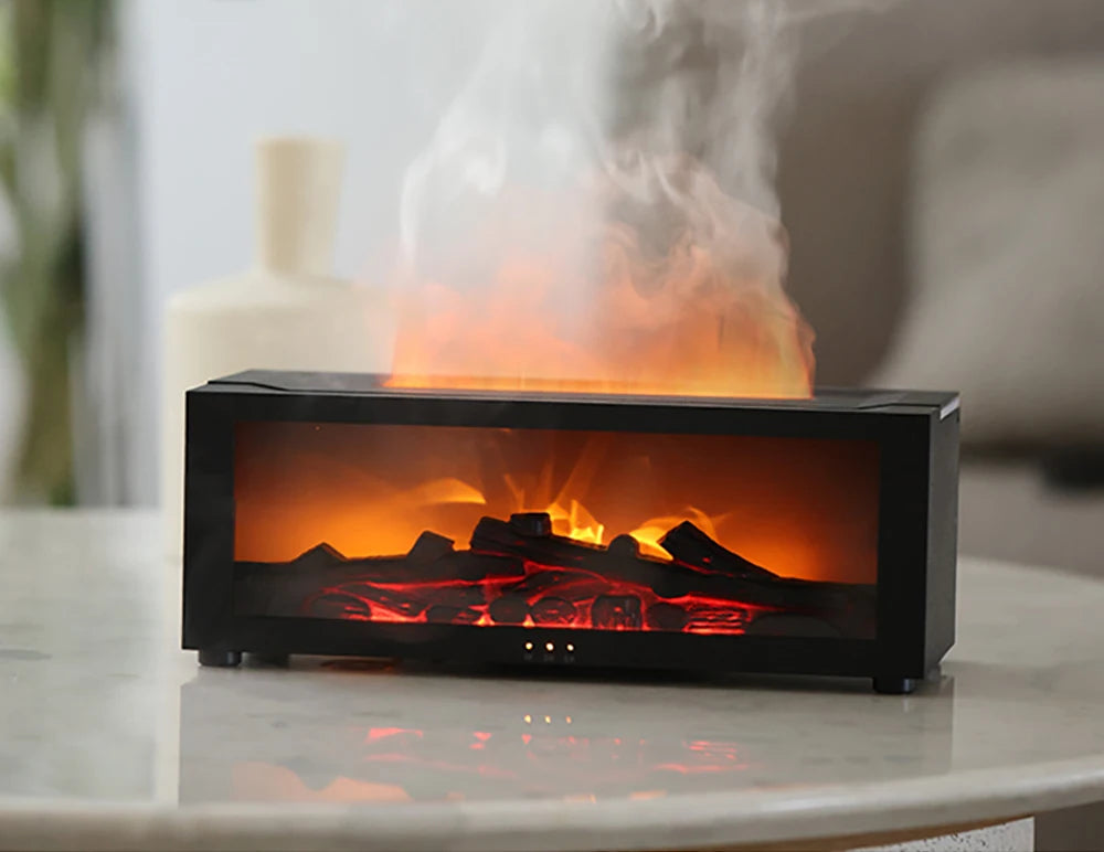Flame Aroma Humidifier – Essential Oil Diffuser with RGB Light - ZILVUS