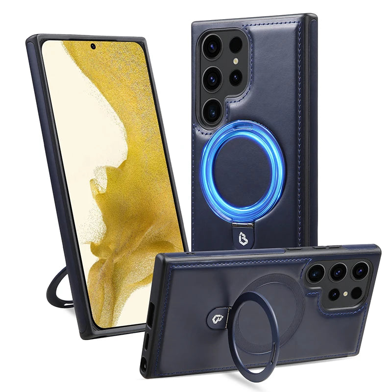 Leather for Magsafe Case For Samsung Galaxy S-25,24,23 Series - ZILVUS