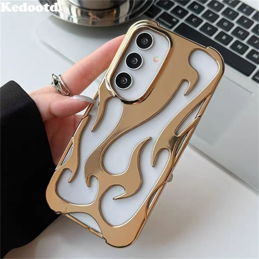 3D Flame Pattern Case For Samsung S25 S24 S23 Seires