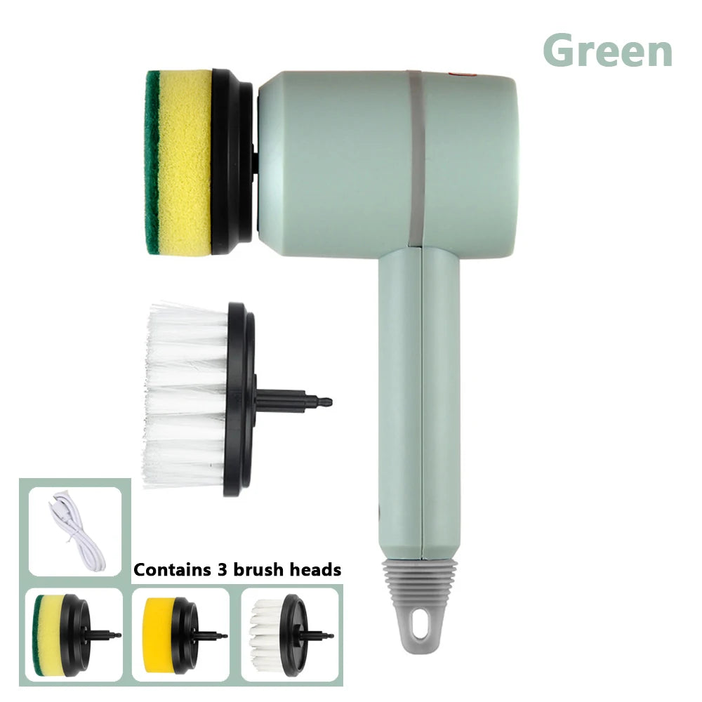 Electric Cleaning Brush – USB Rechargeable Handheld Scrubber for Kitchen, Bathroom & More - ZILVUS