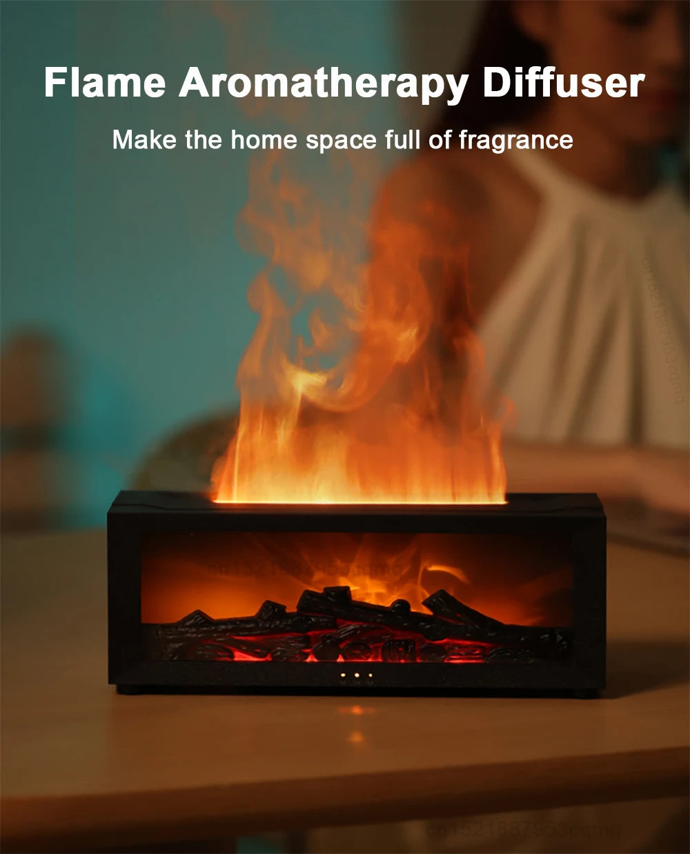 Flame Aroma Humidifier – Essential Oil Diffuser with RGB Light - ZILVUS