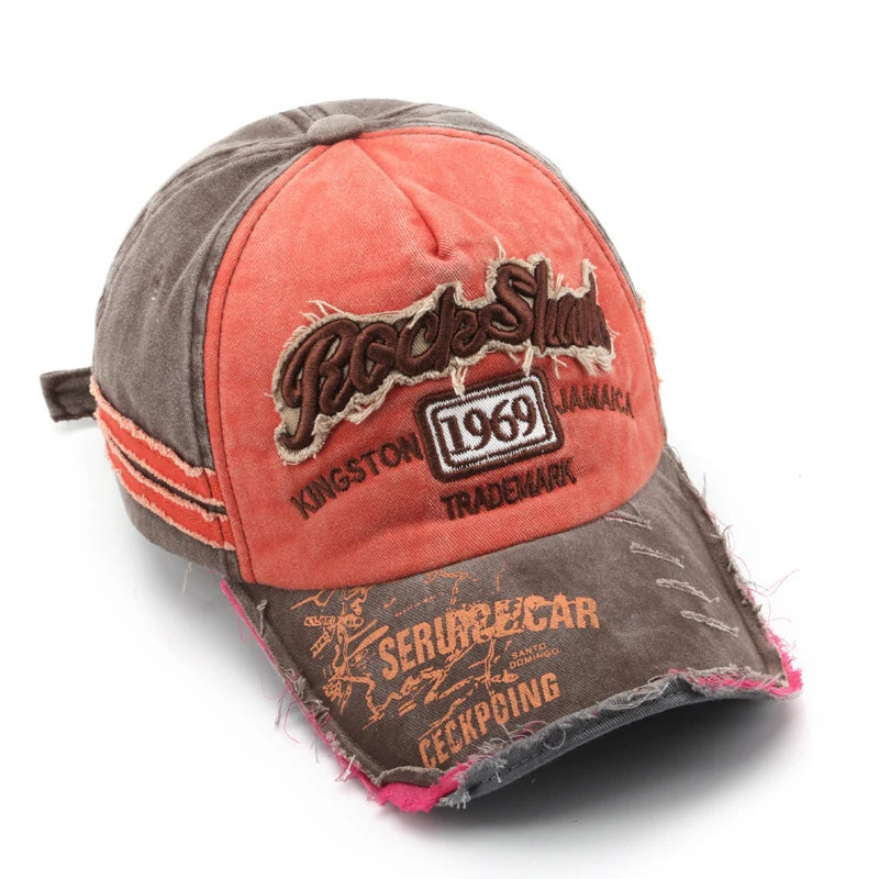 1969 Vintage Washed Letter Embroidered Baseball Cap - ZILVUS