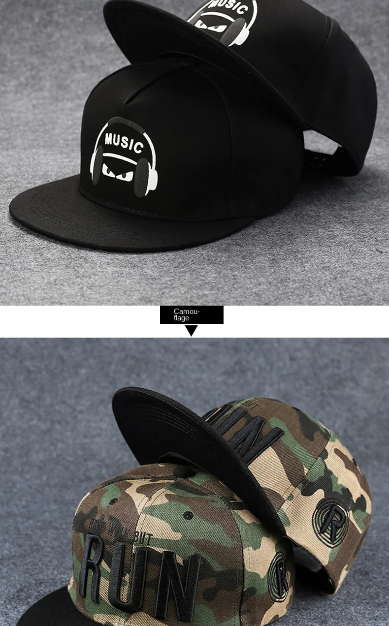 Flat Brim Baseball Cap – Adjustable Street Style Hat - ZILVUS