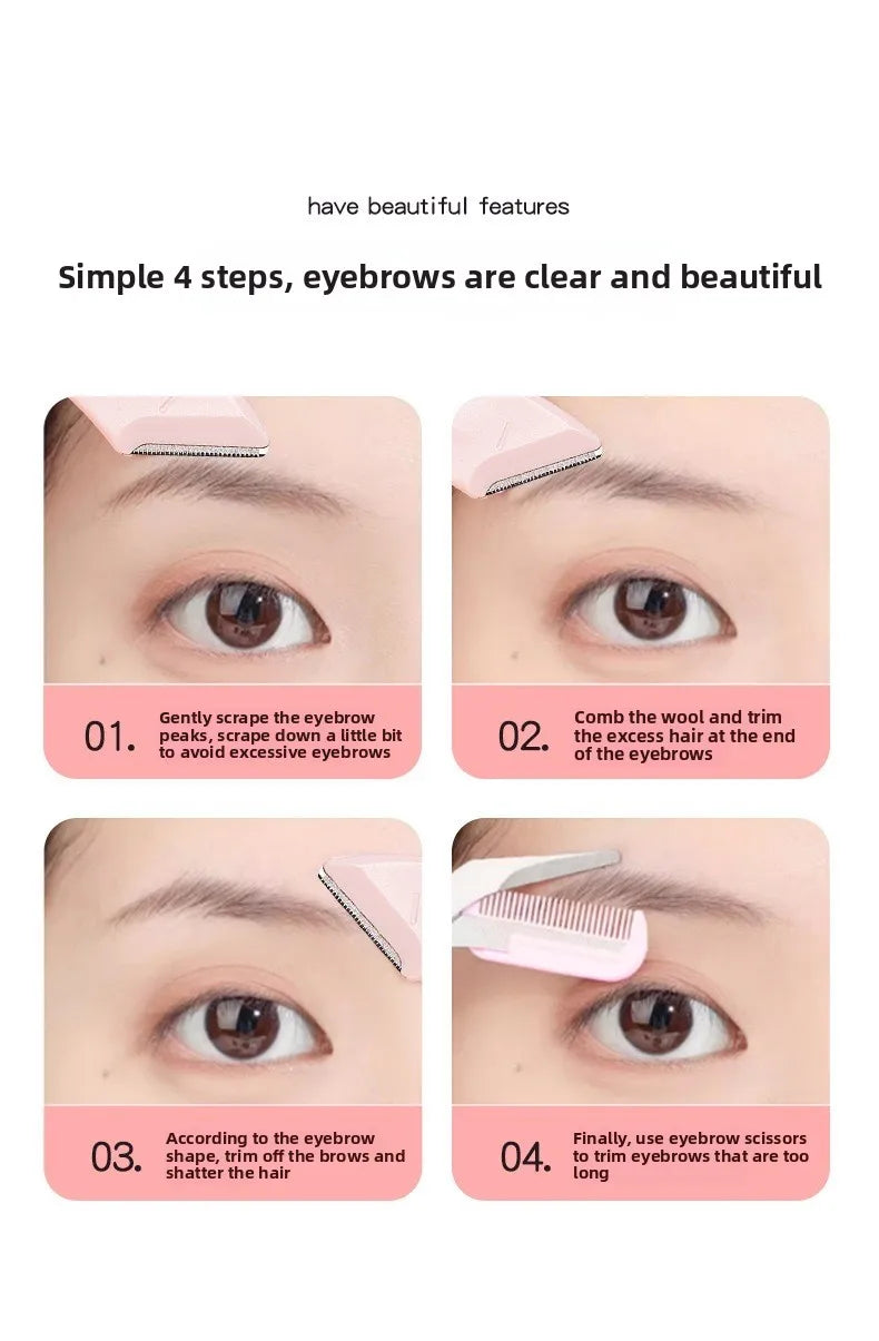 3PCS Eyebrow Trimmer Set | Precision Stainless Steel Manual Grooming Tools - ZILVUS