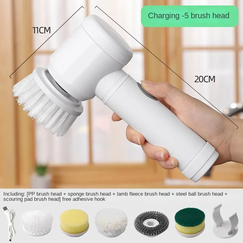 Electric Handheld Power Scrubber Brush | Wireless Household Cleaning Tool - ZILVUS