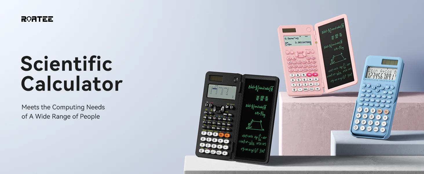 2-in-1 Rechargeable Scientific Calculator with LCD Writing Pad & Stylus - ZILVUS