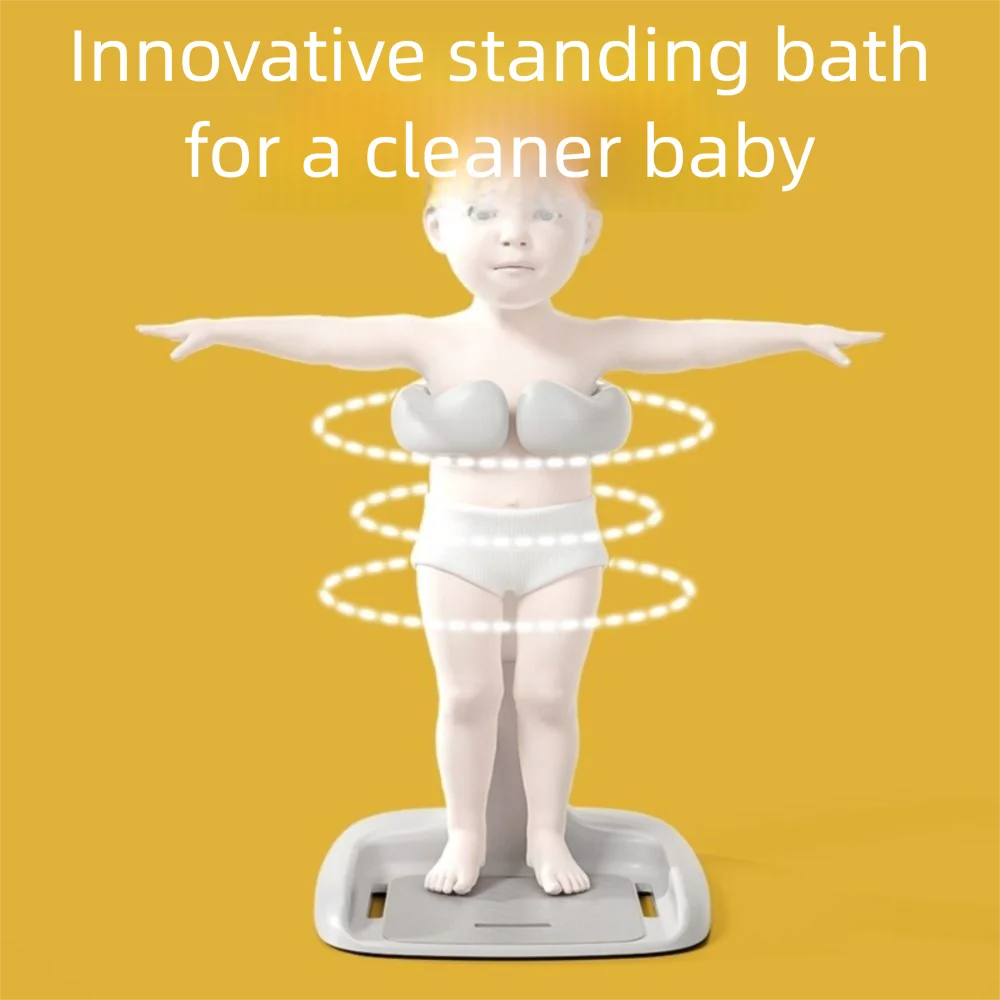 Adjustable Baby Bath Shower Stand – Non-Slip, Height Adjustable Bath Rack with Cute Cartoon Design for 6–36 Months - ZILVUS