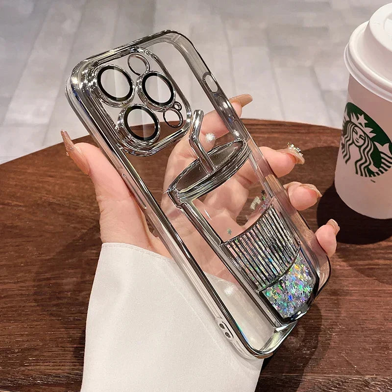 Quicksand Glitter Silicone Phone Case – Shockproof with Lens Protection - ZILVUS