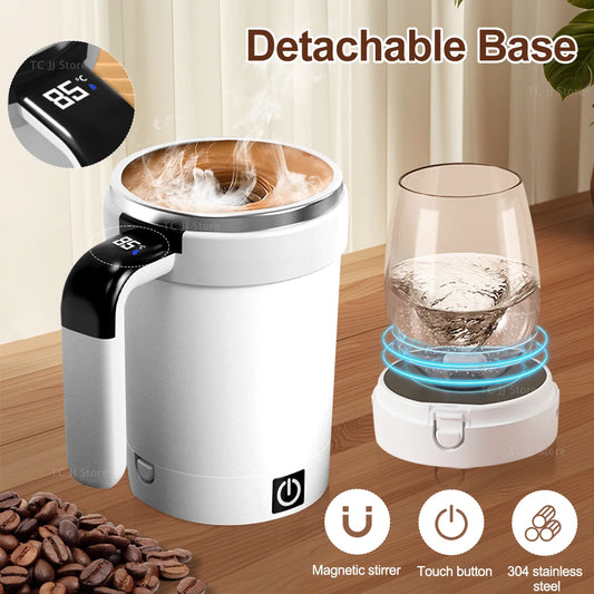 Automatic Self-Stirring Mug with LED Display – 380ml USB Cup - ZILVUS