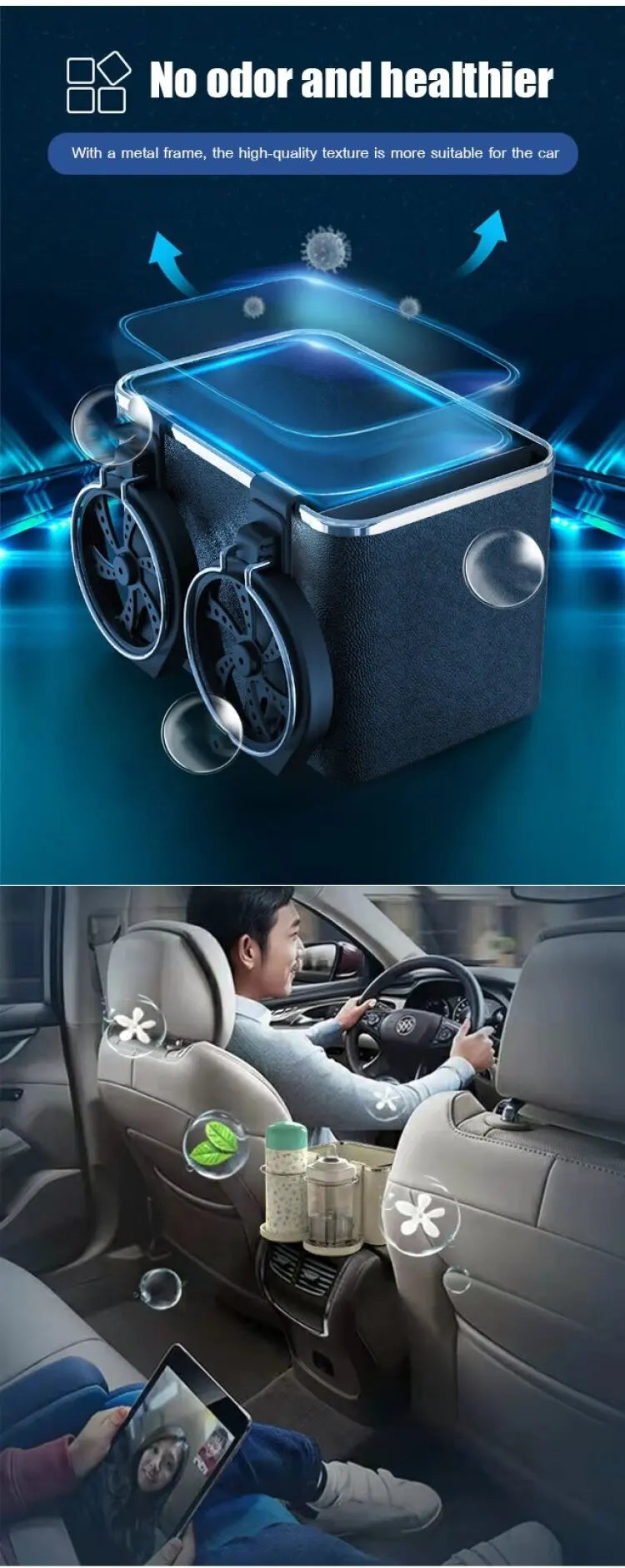 Folding Multifunctional Car Armrest Storage Box - ZILVUS