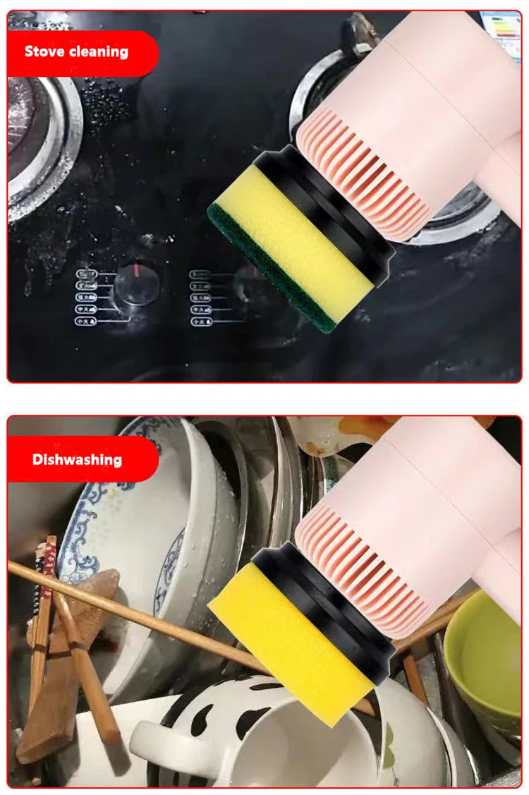 Electric Cleaning Brush – USB Rechargeable Handheld Scrubber for Kitchen, Bathroom & More - ZILVUS