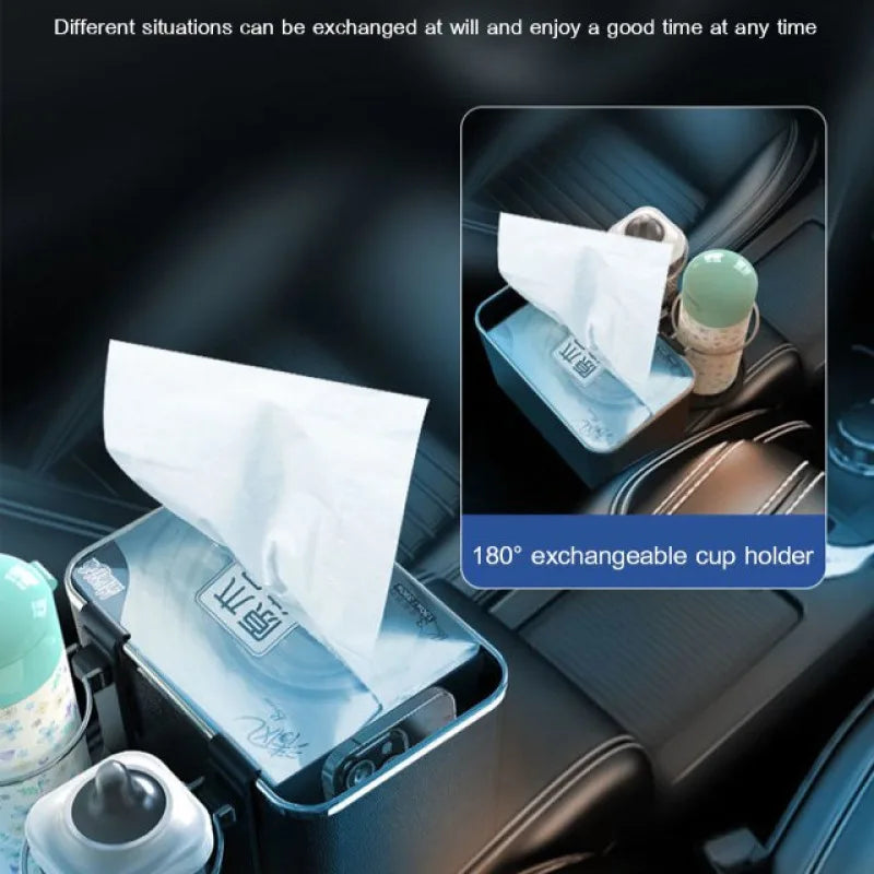 Folding Multifunctional Car Armrest Storage Box - ZILVUS