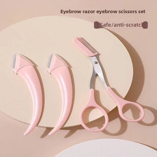 3PCS Eyebrow Trimmer Set | Precision Stainless Steel Manual Grooming Tools - ZILVUS