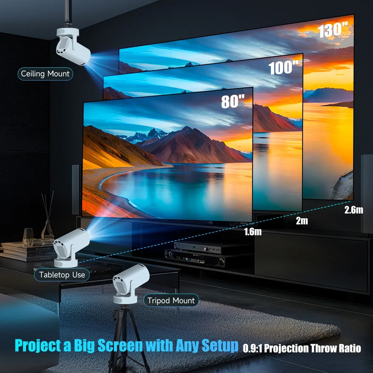 Portable HD LED Projector – 720P Home Theater with Bluetooth - ZILVUS