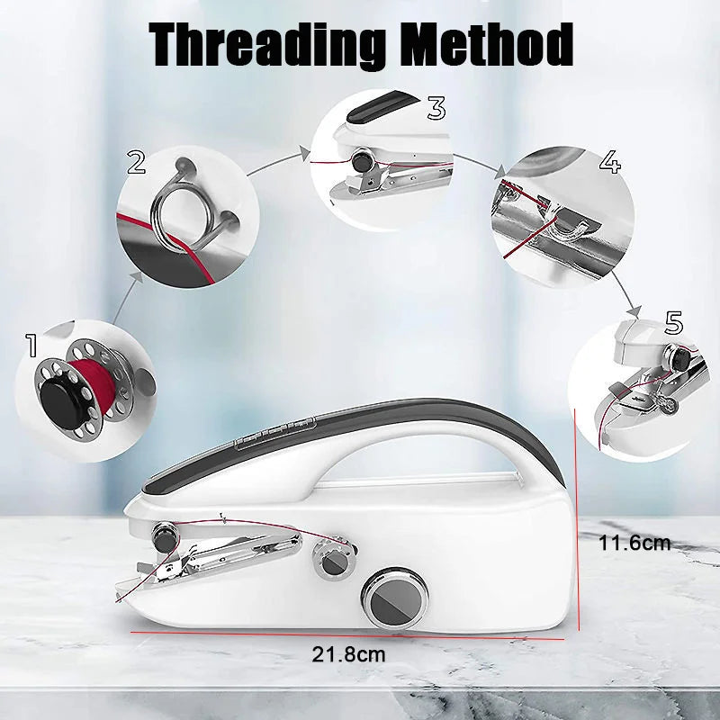 Mini Electric Handheld Sewing Machine 2-Speed Stitcher - ZILVUS