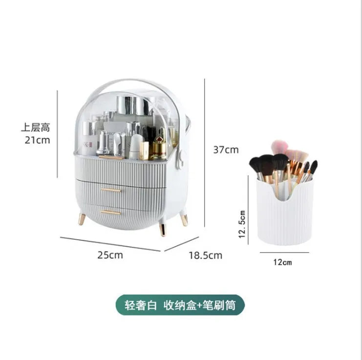 Waterproof Makeup Organizer Box with Drawers 36cm - ZILVUS