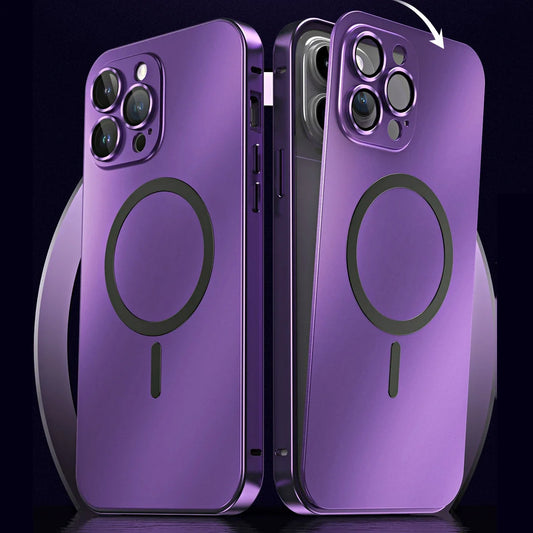 Luxury Metal Frame Magnetic Phone Case – Full Coverage for iPhone 13–16 Series - ZILVUS