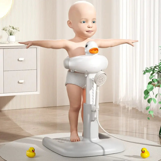 Adjustable Baby Bath Shower Stand – Non-Slip, Height Adjustable Bath Rack with Cute Cartoon Design for 6–36 Months - ZILVUS