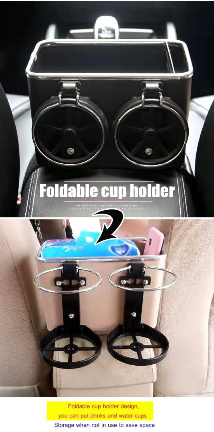 Folding Multifunctional Car Armrest Storage Box - ZILVUS