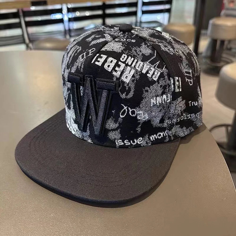 Flat Brim Baseball Cap – Adjustable Street Style Hat