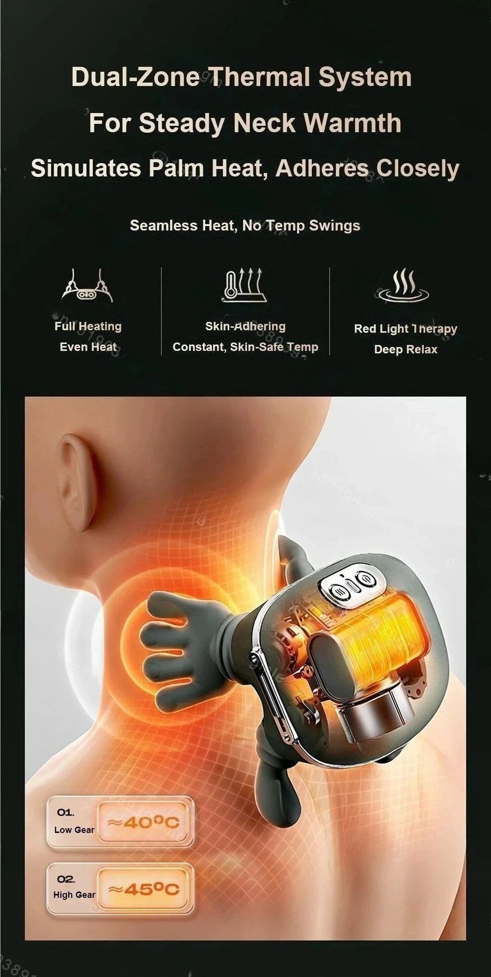 Electric Neck and Shoulder Massager with Heat Therapy - ZILVUS