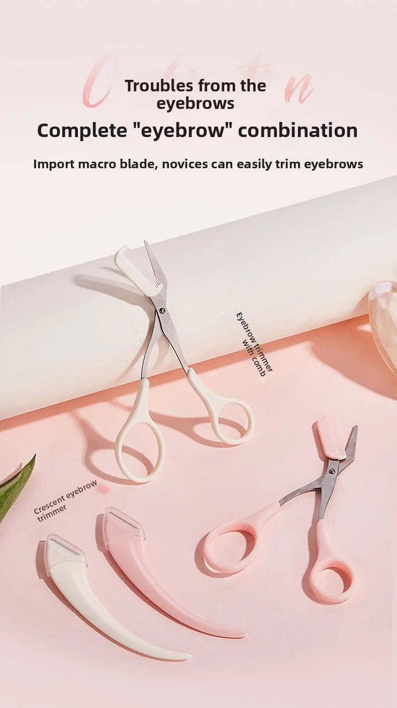 3PCS Eyebrow Trimmer Set | Precision Stainless Steel Manual Grooming Tools - ZILVUS