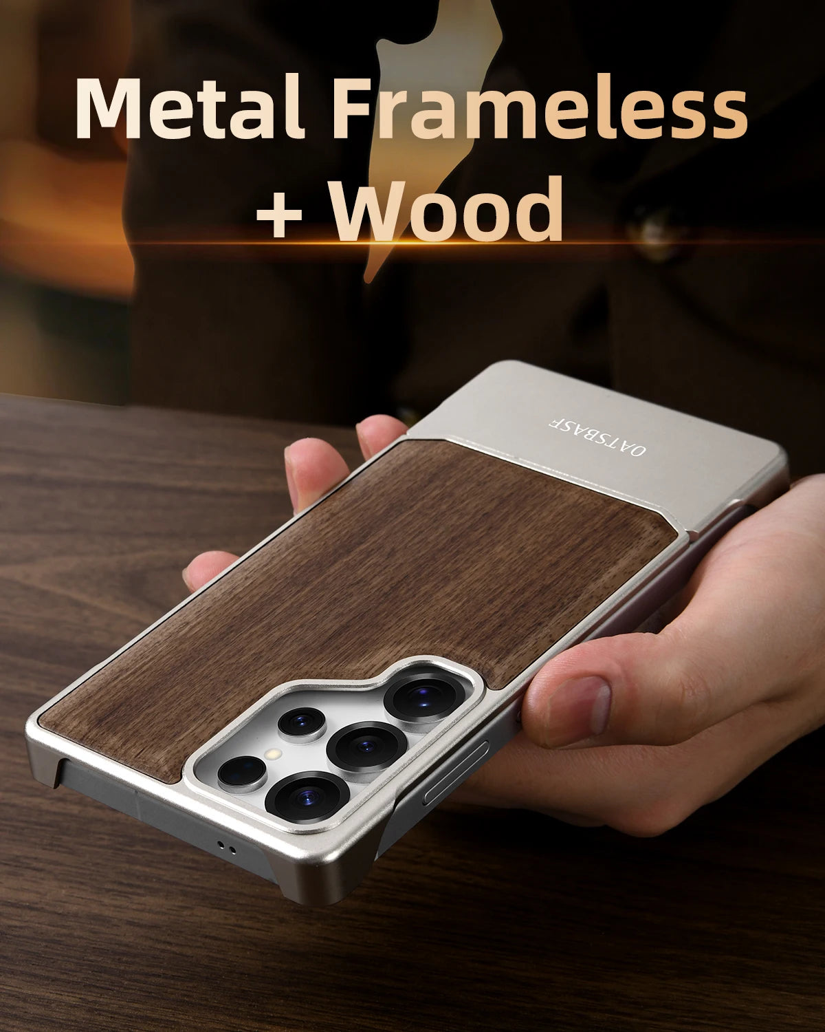 Wood and Metal Magnetic Phone Case – Shockproof for Samsung S25 Ultra - ZILVUS
