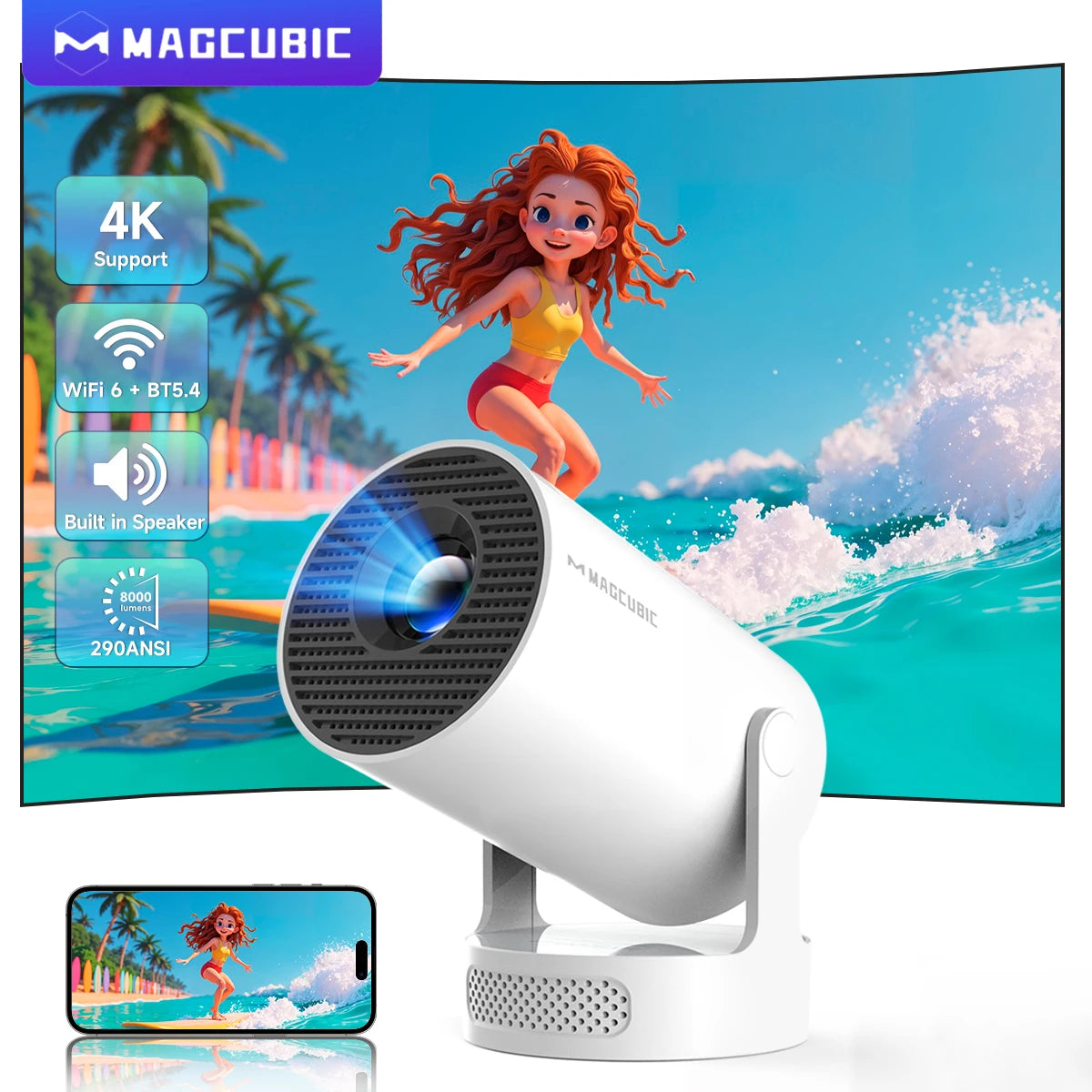 Portable HD LED Projector – 720P Home Theater with Bluetooth - ZILVUS