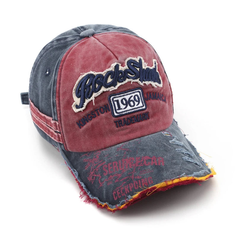 1969 Vintage Washed Letter Embroidered Baseball Cap - ZILVUS