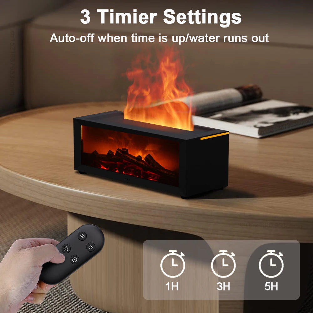 Flame Aroma Humidifier – Essential Oil Diffuser with RGB Light - ZILVUS