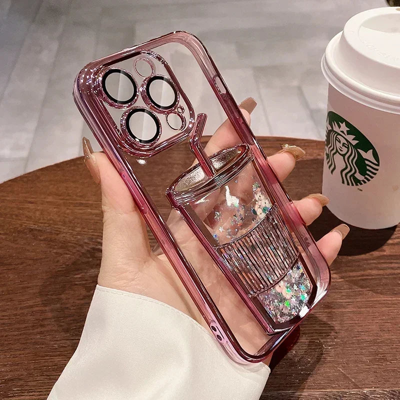Quicksand Glitter Silicone Phone Case – Shockproof with Lens Protection - ZILVUS