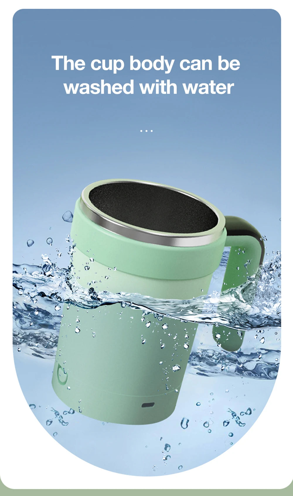 Automatic Self-Stirring Mug with LED Display – 380ml USB Cup - ZILVUS