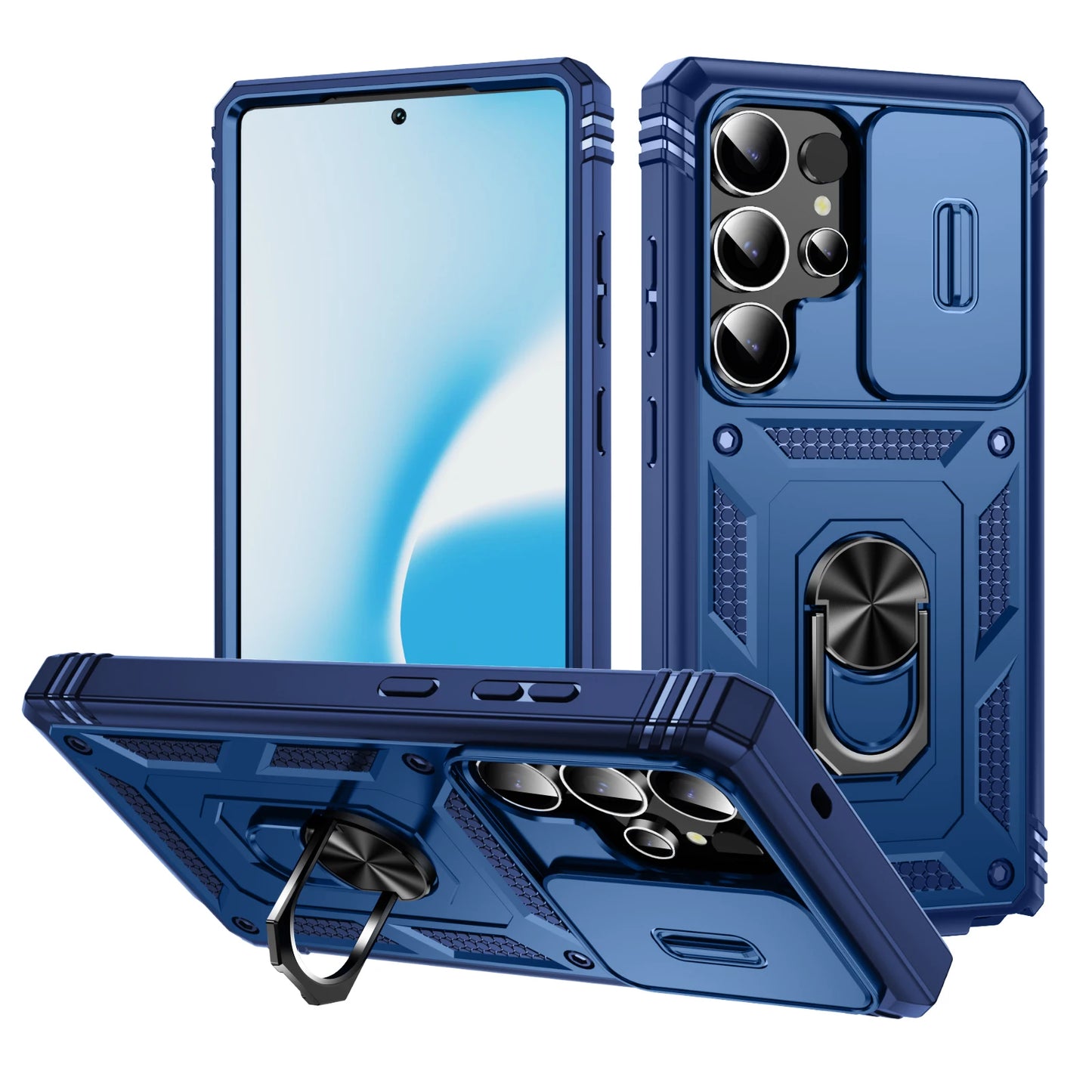 Magnetic Phone Case Samsung S-23,S-24,S-25 Series Shockproof Dual-Layer Cover with Kickstand & Holder - ZILVUS