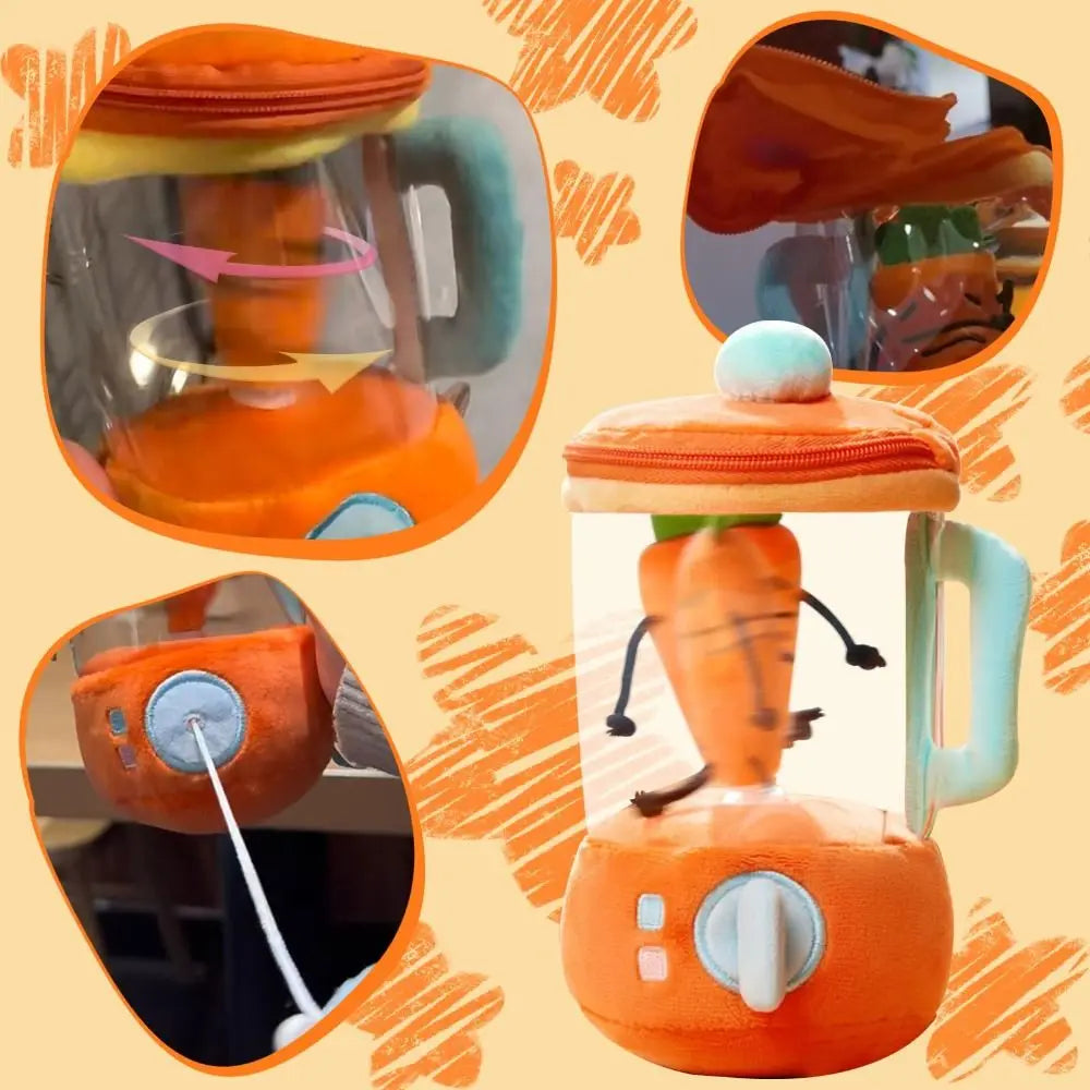 Carrot Juicer Plush Toy | Soft Interactive Rope-Pull Stuffed Toy for Kids - ZILVUS