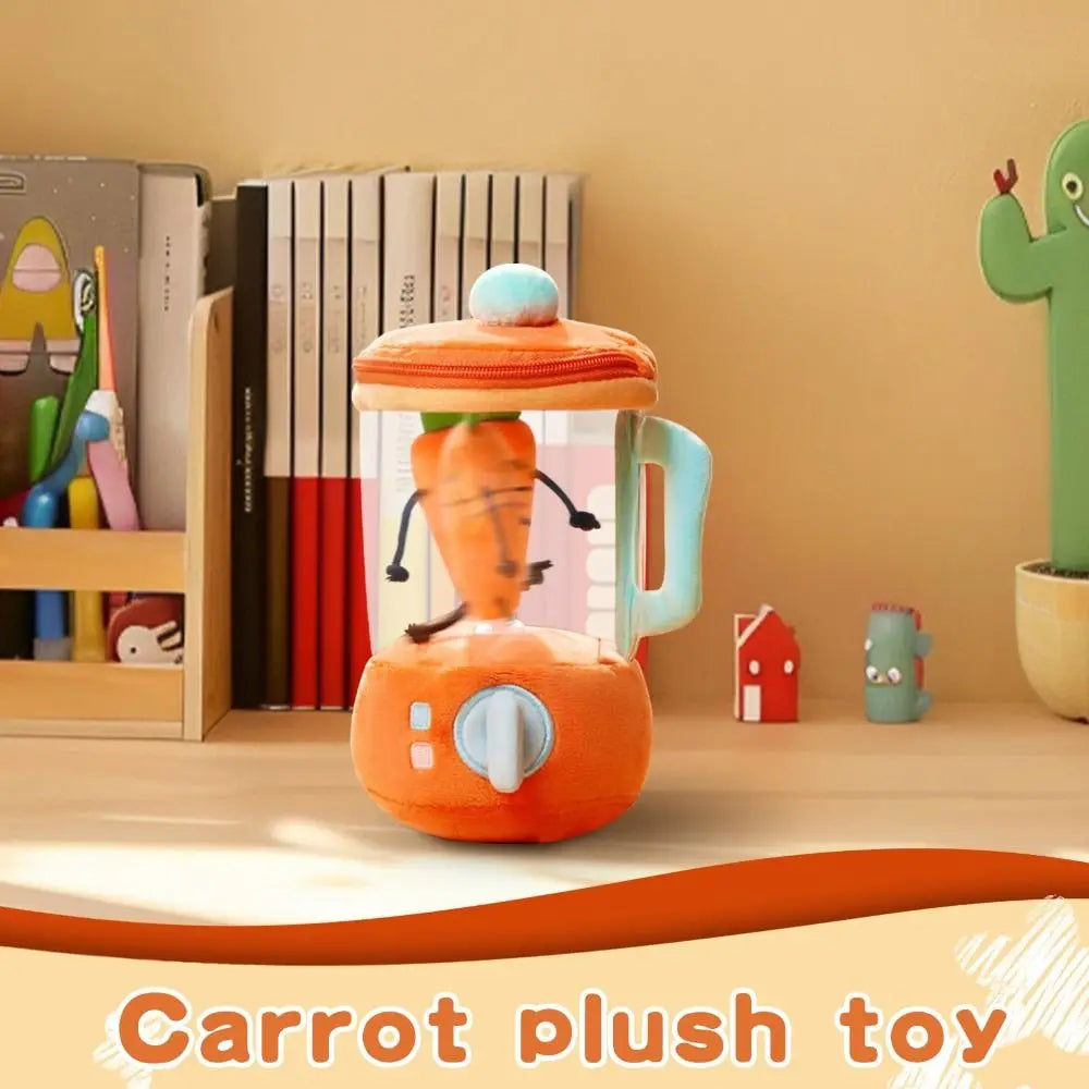 Carrot Juicer Plush Toy | Soft Interactive Rope-Pull Stuffed Toy for Kids - ZILVUS