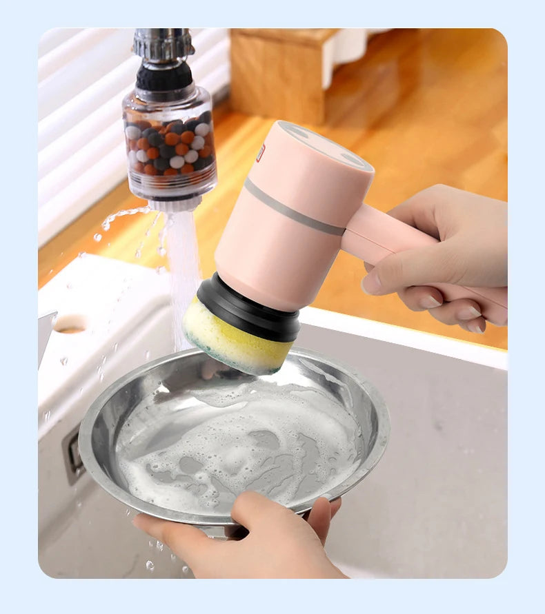 Electric Cleaning Brush – USB Rechargeable Handheld Scrubber for Kitchen, Bathroom & More - ZILVUS