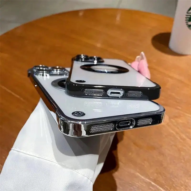 Luxury Magnetic Clear Bumper Case for iPhone 15/14/13/12/11 Series – Borderless Magsafe Cover - ZILVUS