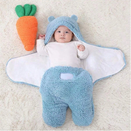 Baby Lamb Fleece Swaddle Blanket – Soft and Thickened Newborn Sleeping Bag - ZILVUS