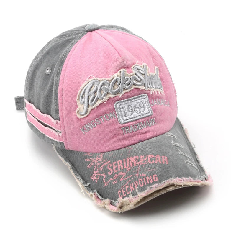 1969 Vintage Washed Letter Embroidered Baseball Cap - ZILVUS